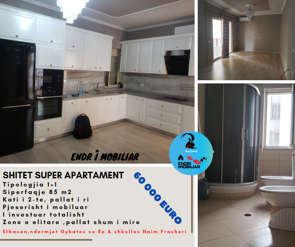 Shitet Apartament  prane shkolles Naim Frasheri